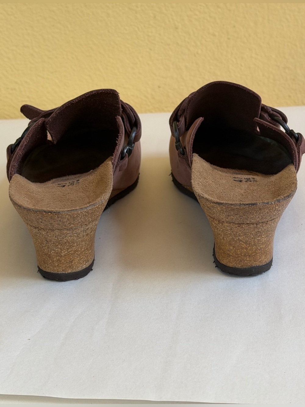 Papillio Dana Birkenstock Wedge Clogs Mauve Brown Nubuck EU 41 US 10 NWOB - Picture 12 of 12